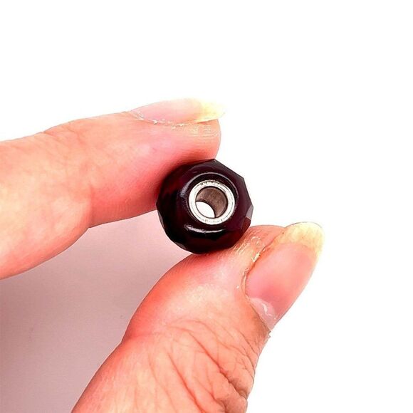 Trollbeads Dark Red Faceted Geometric Bead - Picture 2 of 6